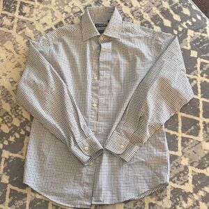 Chaps Kids Plaid Button Down Shirt - Blue and White